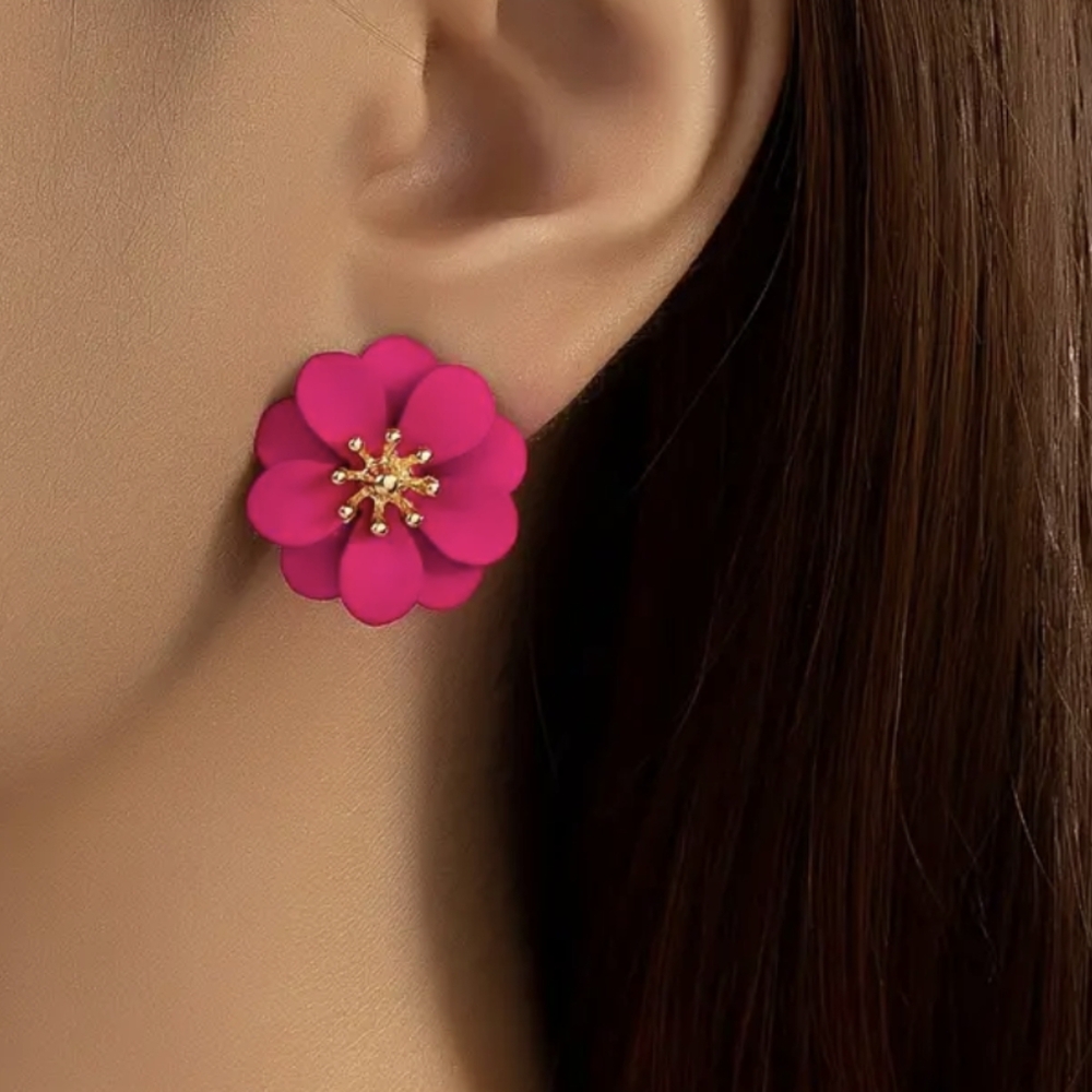 Pink Flower earrings